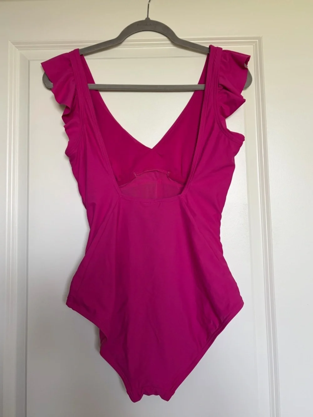 DKNY- Fuchsia Ruffle Sleeve One-Piece Swimsuit - Picture 2 of 2
